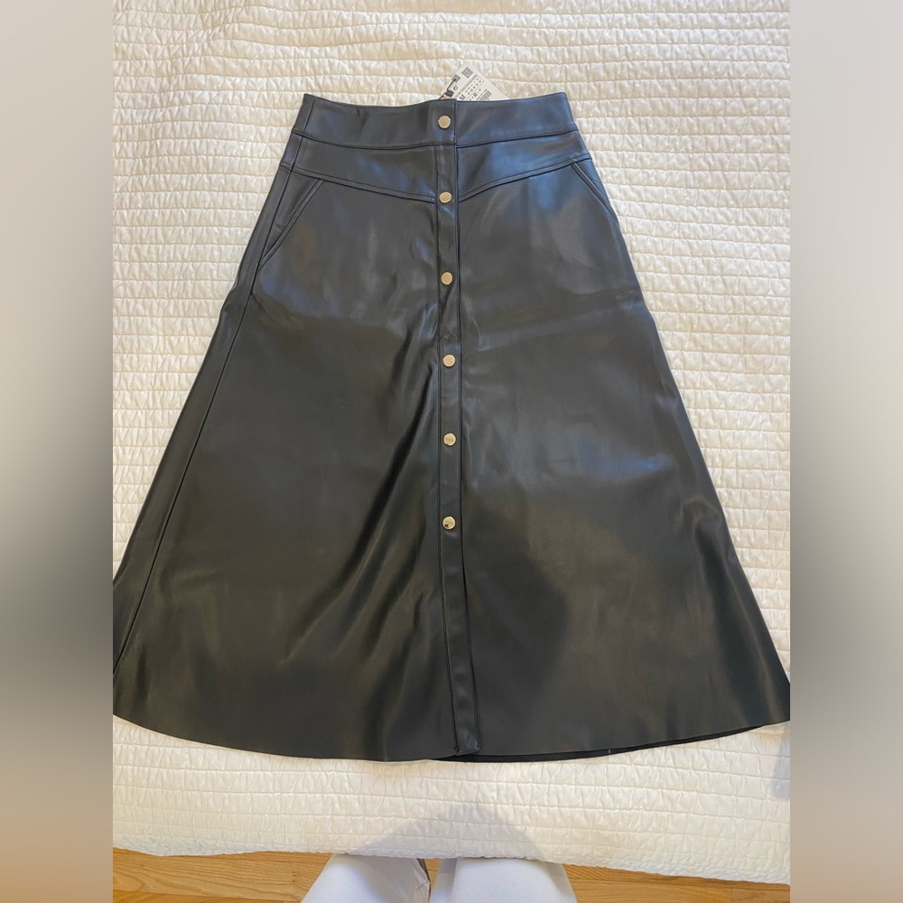 NWT Zara Faux Leather Maxi skirt.